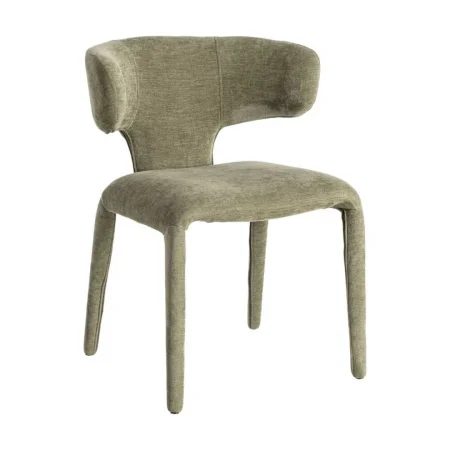 Silla tapizada verde en tejido 100% poliéster con relleno de foam y estructura de madera contrachapada 58x55x76cm - Ixia - 615471IX - foto-blanco