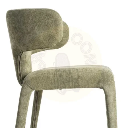 Silla tapizada verde en tejido 100% poliéster con relleno de foam y estructura de madera contrachapada 58x55x76cm - Ixia - 615471IX - foto-secundaria-5