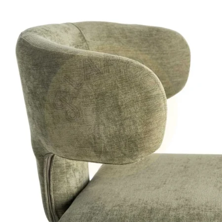 Silla tapizada verde en tejido 100% poliéster con relleno de foam y estructura de madera contrachapada 58x55x76cm - Ixia - 615471IX - foto-secundaria-6