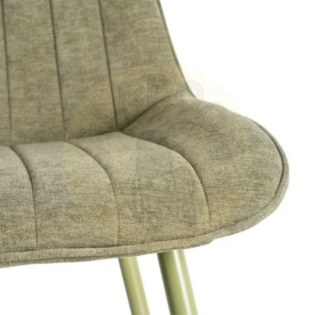 Silla verde tapizada en tejido 100% poliéster con patas de hierro y relleno de foam 50x60x85cm - Ixia - 615473IX - foto-secundaria-7