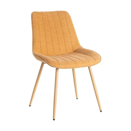 Silla camel tapizada en tejido 100% poliéster con patas de hierro 50x60x85cm - Ixia - 615474IX - foto-blanco
