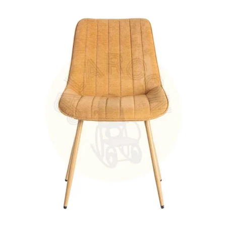 Silla camel tapizada en tejido 100% poliéster con patas de hierro 50x60x85cm - Ixia - 615474IX - foto-secundaria-1