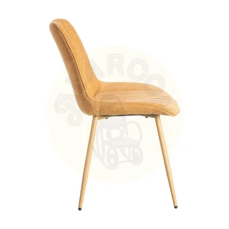 Silla camel tapizada en tejido 100% poliéster con patas de hierro 50x60x85cm - Ixia - 615474IX - foto-secundaria-2