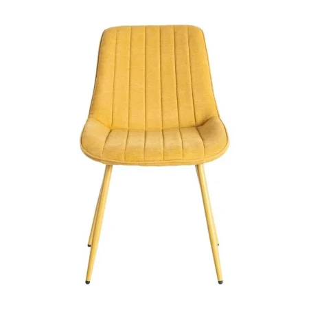 Silla tapizada en tejido amarillo para uso contract con patas de metal 50x60x85cm - Ixia - 615475IX - foto-blanco