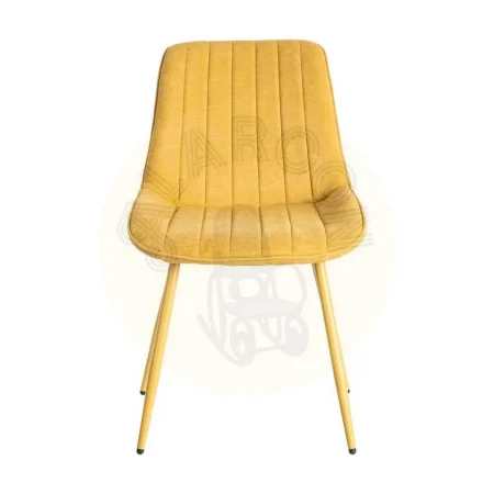 Silla tapizada en tejido amarillo para uso contract con patas de metal 50x60x85cm - Ixia - 615475IX - foto-secundaria-1