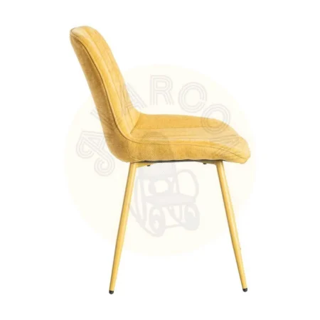 Silla tapizada en tejido amarillo para uso contract con patas de metal 50x60x85cm - Ixia - 615475IX - foto-secundaria-2