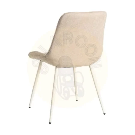 Silla tapizada beige en tejido 100% poliéster con patas de hierro 50x60x85cm - Ixia - 615476IX - foto-secundaria-3