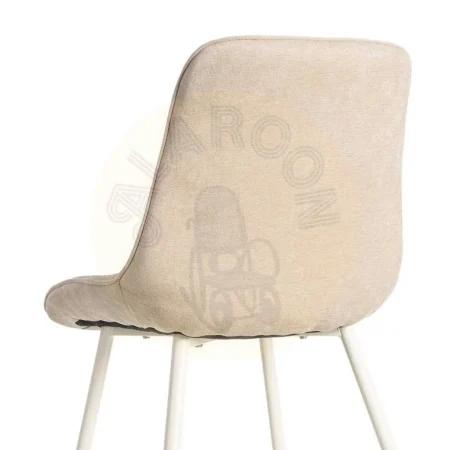 Silla tapizada beige en tejido 100% poliéster con patas de hierro 50x60x85cm - Ixia - 615476IX - foto-secundaria-4