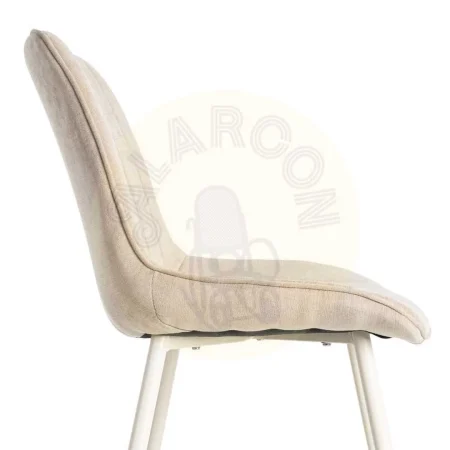 Silla tapizada beige en tejido 100% poliéster con patas de hierro 50x60x85cm - Ixia - 615476IX - foto-secundaria-5