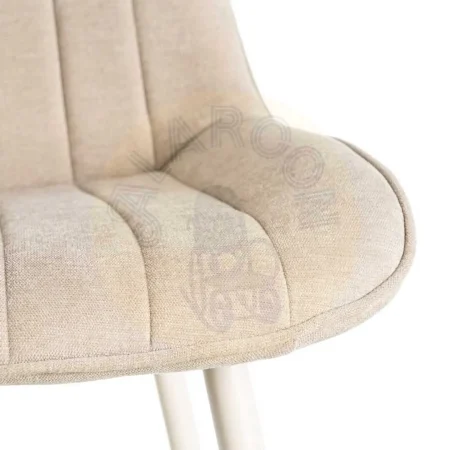 Silla tapizada beige en tejido 100% poliéster con patas de hierro 50x60x85cm - Ixia - 615476IX - foto-secundaria-7