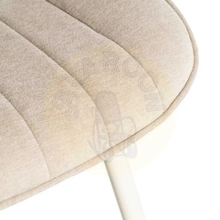 Silla tapizada beige en tejido 100% poliéster con patas de hierro 50x60x85cm - Ixia - 615476IX - foto-secundaria-9