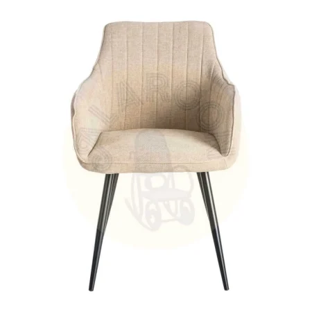 Silla beige en tejido con estructura metálica apta contract 55x58.50x84cm - Ixia - 615477IX - foto-secundaria-1