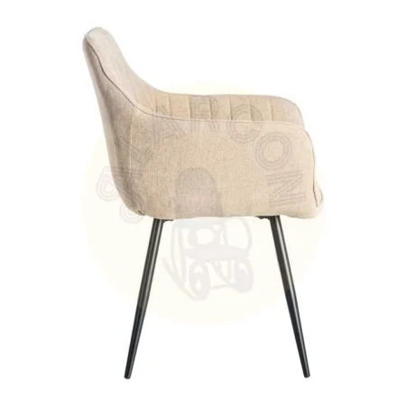 Silla beige en tejido con estructura metálica apta contract 55x58.50x84cm - Ixia - 615477IX - foto-secundaria-2