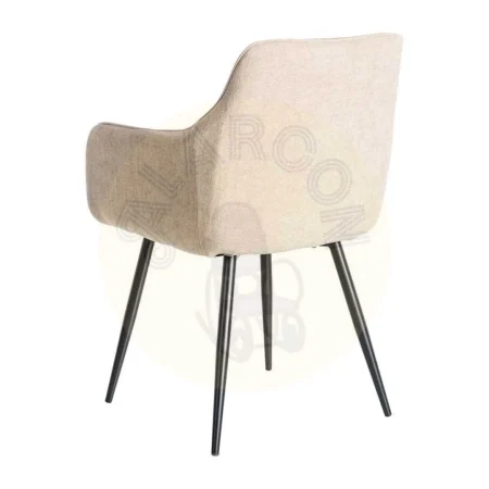 Silla beige en tejido con estructura metálica apta contract 55x58.50x84cm - Ixia - 615477IX - foto-secundaria-3