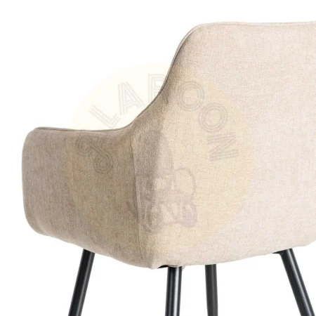 Silla beige en tejido con estructura metálica apta contract 55x58.50x84cm - Ixia - 615477IX - foto-secundaria-4