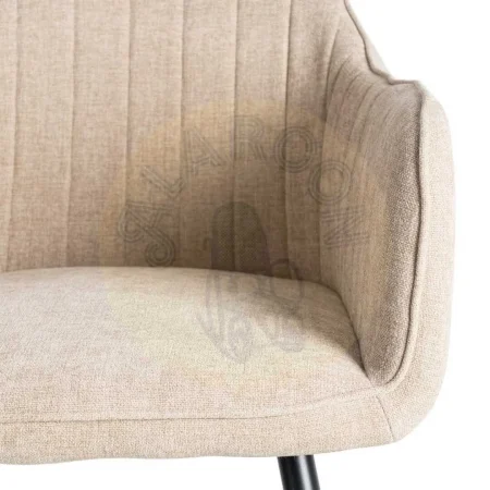 Silla beige en tejido con estructura metálica apta contract 55x58.50x84cm - Ixia - 615477IX - foto-secundaria-6