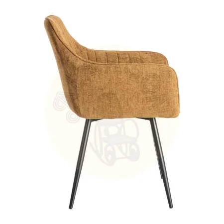 Silla contract marrón tejido y estructura metálica 55x58.50x84cm - Ixia - 615478IX - foto-secundaria-2