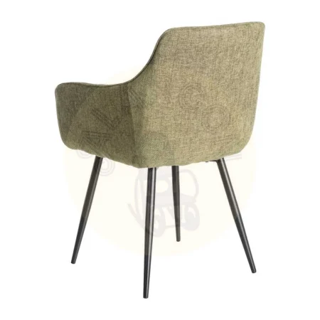 Silla verde tapizada en tejido con estructura metálica altura asiento 47cm no apilable 55x58.50x84cm - Ixia - 615479IX - foto-secundaria-3