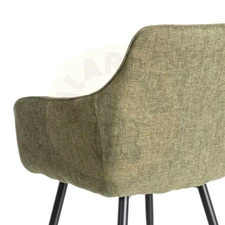 Silla verde tapizada en tejido con estructura metálica altura asiento 47cm no apilable 55x58.50x84cm - Ixia - 615479IX - foto-secundaria-4