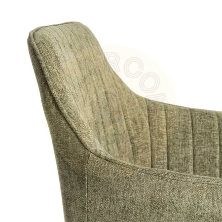 Silla verde tapizada en tejido con estructura metálica altura asiento 47cm no apilable 55x58.50x84cm - Ixia - 615479IX - foto-secundaria-5
