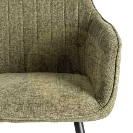 Silla verde tapizada en tejido con estructura metálica altura asiento 47cm no apilable 55x58.50x84cm - Ixia - 615479IX - foto-secundaria-6