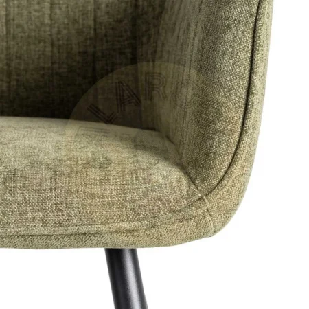 Silla verde tapizada en tejido con estructura metálica altura asiento 47cm no apilable 55x58.50x84cm - Ixia - 615479IX - foto-secundaria-8
