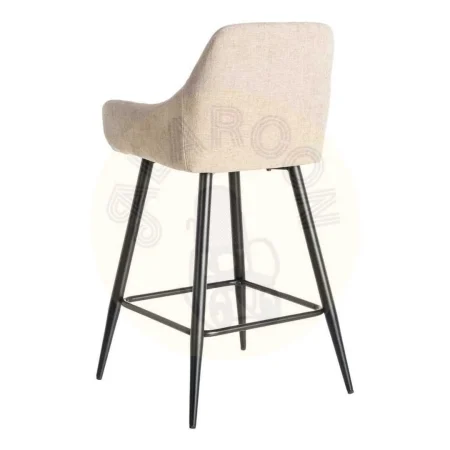 Taburete alto beige tapizado en tejido con estructura metálica respaldo y reposabrazos 47x47x93cm - Ixia - 615480IX - foto-secundaria-3