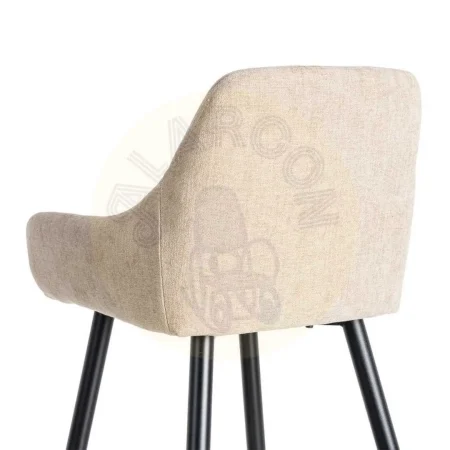 Taburete alto beige tapizado en tejido con estructura metálica respaldo y reposabrazos 47x47x93cm - Ixia - 615480IX - foto-secundaria-4