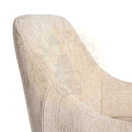Taburete alto beige tapizado en tejido con estructura metálica respaldo y reposabrazos 47x47x93cm - Ixia - 615480IX - foto-secundaria-5