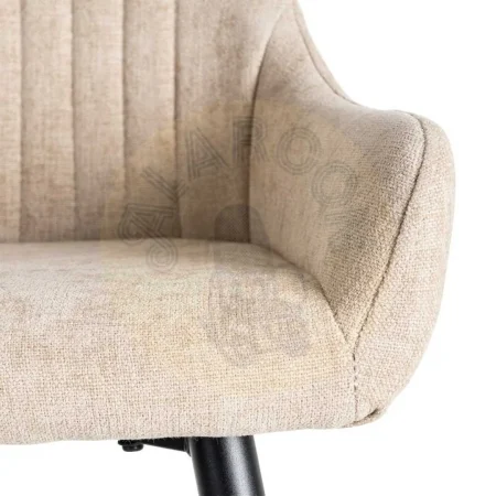 Taburete alto beige tapizado en tejido con estructura metálica respaldo y reposabrazos 47x47x93cm - Ixia - 615480IX - foto-secundaria-7