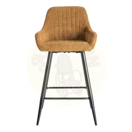 Taburete alto marrón tejido y metal asiento 65cm respaldo 30cm reposabrazos 75cm 47x47x93cm - Ixia - 615481IX - foto-secundaria-1