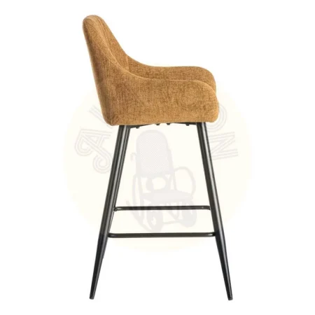 Taburete alto marrón tejido y metal asiento 65cm respaldo 30cm reposabrazos 75cm 47x47x93cm - Ixia - 615481IX - foto-secundaria-2