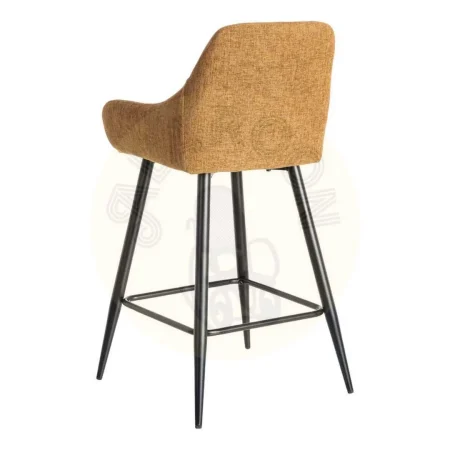 Taburete alto marrón tejido y metal asiento 65cm respaldo 30cm reposabrazos 75cm 47x47x93cm - Ixia - 615481IX - foto-secundaria-3