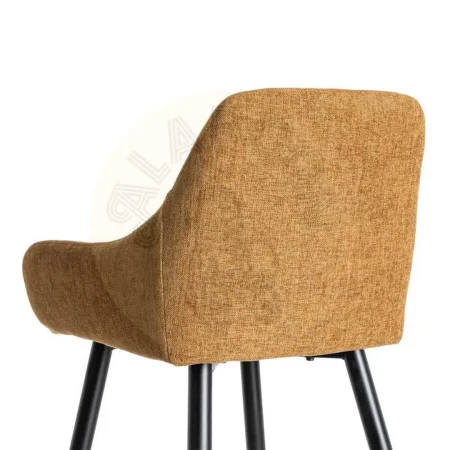 Taburete alto marrón tejido y metal asiento 65cm respaldo 30cm reposabrazos 75cm 47x47x93cm - Ixia - 615481IX - foto-secundaria-4