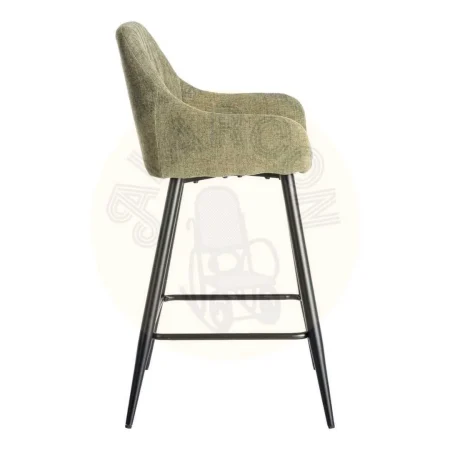 Taburete verde en tejido y metal para salón 47x47x93cm - Ixia - 615482IX - foto-secundaria-1