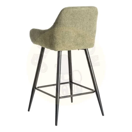 Taburete verde en tejido y metal para salón 47x47x93cm - Ixia - 615482IX - foto-secundaria-2