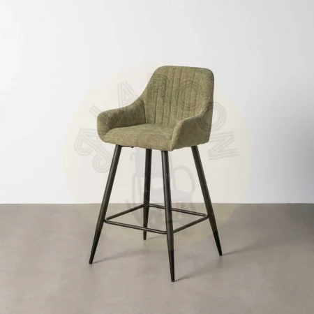 Taburete verde en tejido y metal para salón 47x47x93cm - Ixia - 615482IX - foto-secundaria-8
