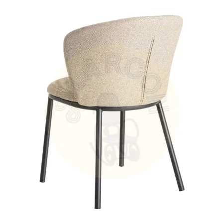 Silla Espiga tapizada en tejido beige con estructura metálica 55x55x78cm - Ixia - 615483IX - foto-secundaria-1