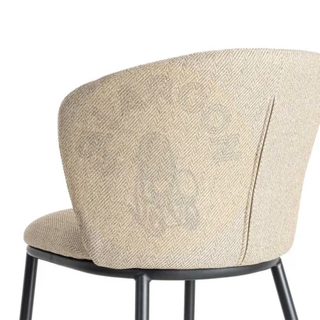 Silla Espiga tapizada en tejido beige con estructura metálica 55x55x78cm - Ixia - 615483IX - foto-secundaria-2