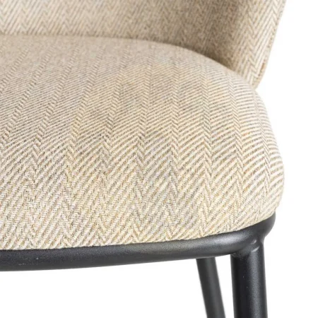 Silla Espiga tapizada en tejido beige con estructura metálica 55x55x78cm - Ixia - 615483IX - foto-secundaria-4