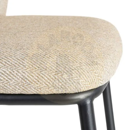 Silla Espiga tapizada en tejido beige con estructura metálica 55x55x78cm - Ixia - 615483IX - foto-secundaria-5