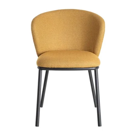 Silla Espiga en tejido mostaza con estructura metálica 55x55x78cm - Ixia - 615484IX - foto-blanco