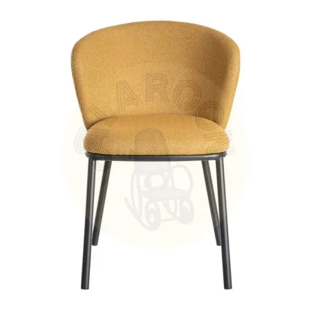 Silla Espiga en tejido mostaza con estructura metálica 55x55x78cm - Ixia - 615484IX - foto-secundaria-1