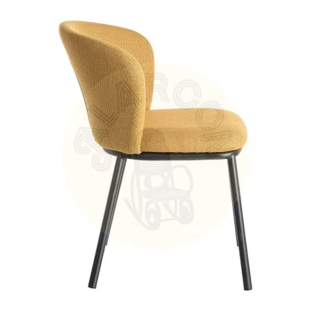 Silla Espiga en tejido mostaza con estructura metálica 55x55x78cm - Ixia - 615484IX - foto-secundaria-2