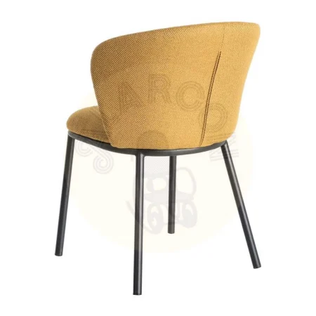Silla Espiga en tejido mostaza con estructura metálica 55x55x78cm - Ixia - 615484IX - foto-secundaria-3