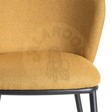 Silla Espiga en tejido mostaza con estructura metálica 55x55x78cm - Ixia - 615484IX - foto-secundaria-5