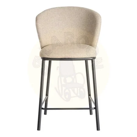 Taburete Espiga tapizado beige en tejido con estructura de metal 55x55x96cm - Ixia - 615485IX - foto-secundaria-1