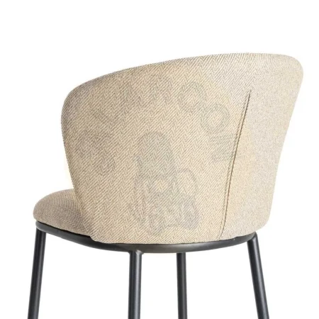 Taburete Espiga tapizado beige en tejido con estructura de metal 55x55x96cm - Ixia - 615485IX - foto-secundaria-4