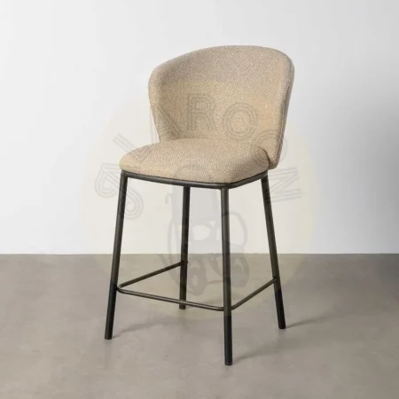 Taburete Espiga tapizado beige en tejido con estructura de metal 55x55x96cm - Ixia - 615485IX - foto-secundaria-9