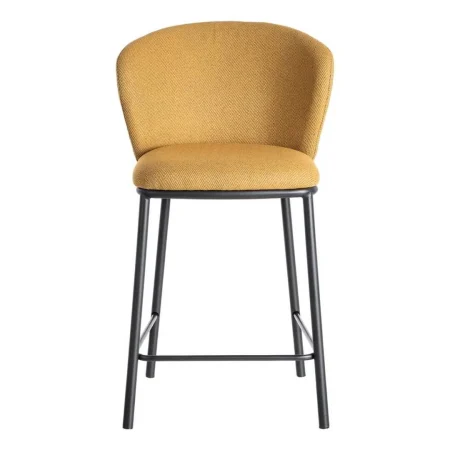 Taburete Espiga en tejido y estructura metálica color mostaza 55x55x96cm - Ixia - 615486IX - foto-blanco